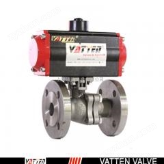 气动不锈钢两片式球阀，气动球阀法兰连接